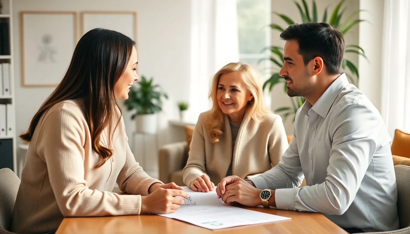 A couple meeting with an advisor to discuss adoption financial planning