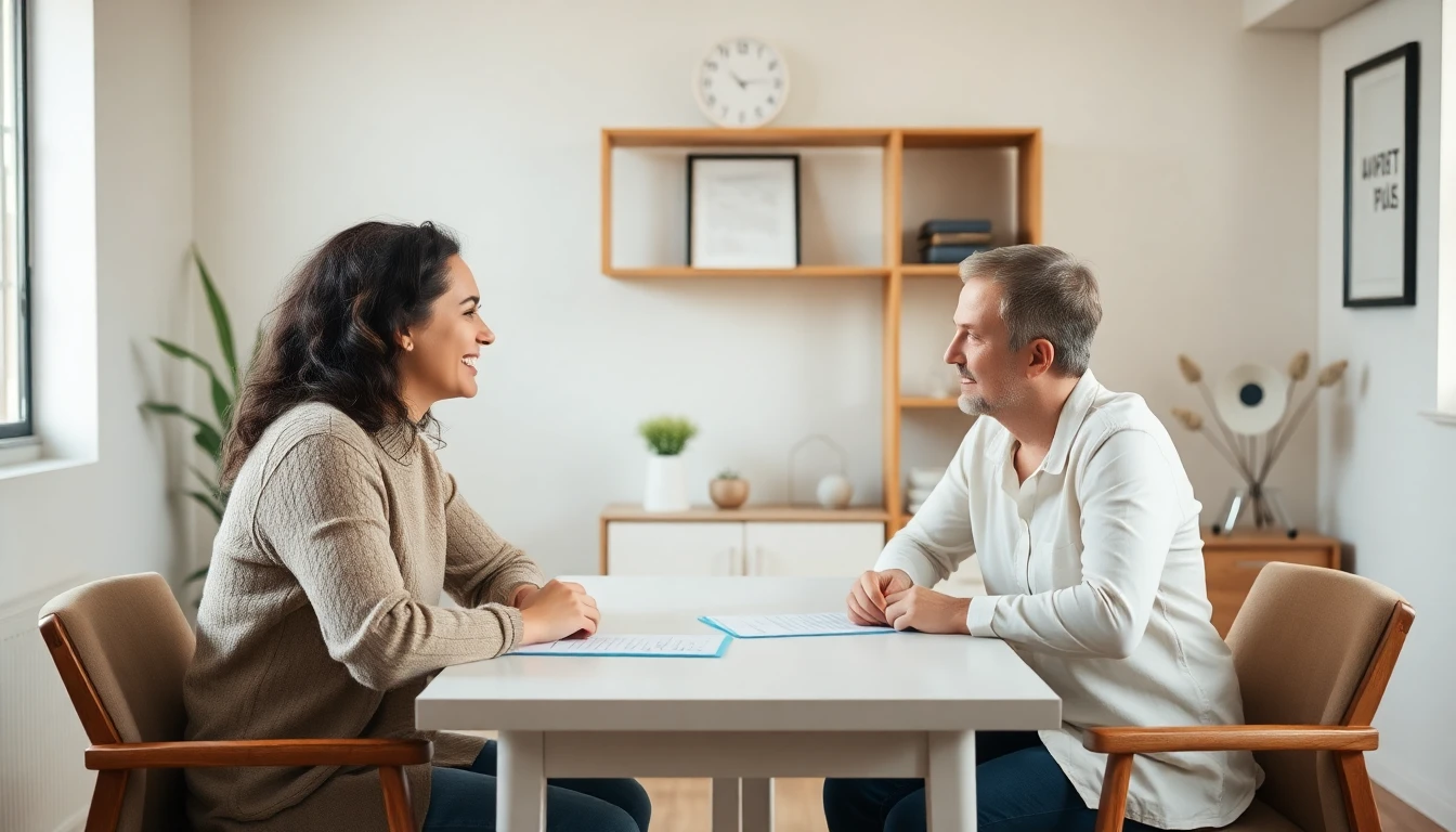 A couple meeting with an adoption professional to plan their adoption journey