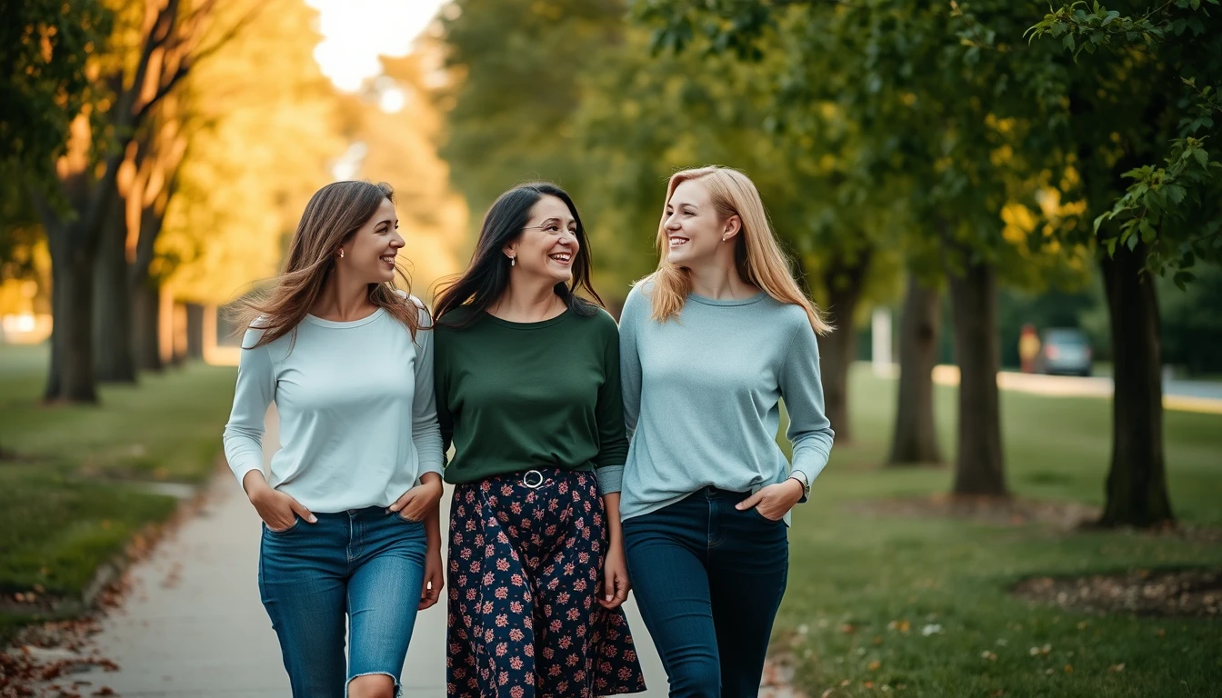 Two young women walking and talking together outdoors